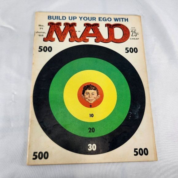 MAD Magazine Issue 71 June 1962 Iconic Dart Board Cover Kelly Freas Stalin Ec‎ - Picture 1 of 5